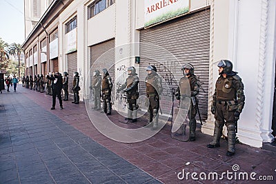 Protests in Valparaiso Editorial Stock Photo